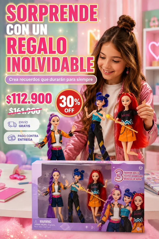 SET X 3 MUÑECAS K POP ARTICULADAS